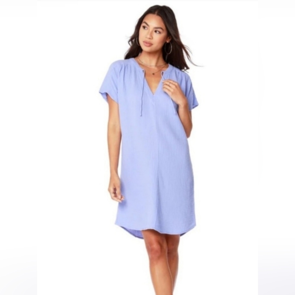 *FINAL SALE* NWT Bobi Los Angeles Beach Gauze Split Neck S/S Oversized Dress
